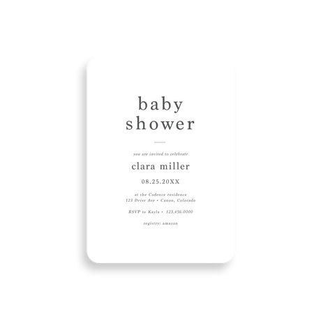 Basic baby shower invitation rounded corners
