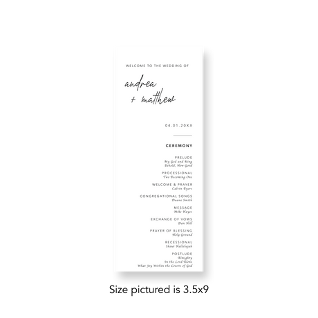 Basic Minimalist wedding program