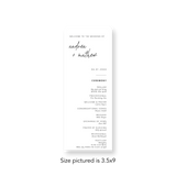 Basic Minimalist wedding program rounded corners