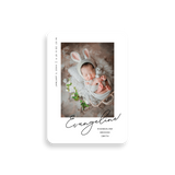 Beauty Script birth announcement rounded corners