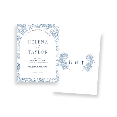 Blue Floral invitation
