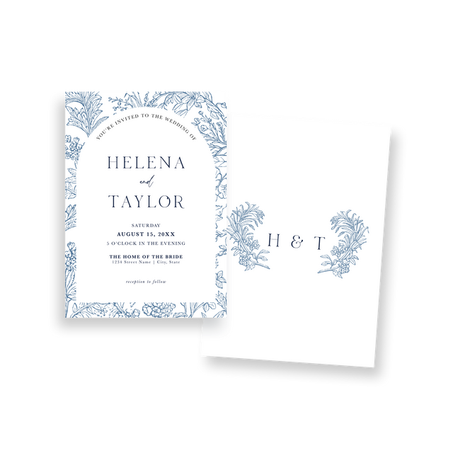 Blue Floral invitation