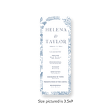Blue Floral wedding program rounded corners
