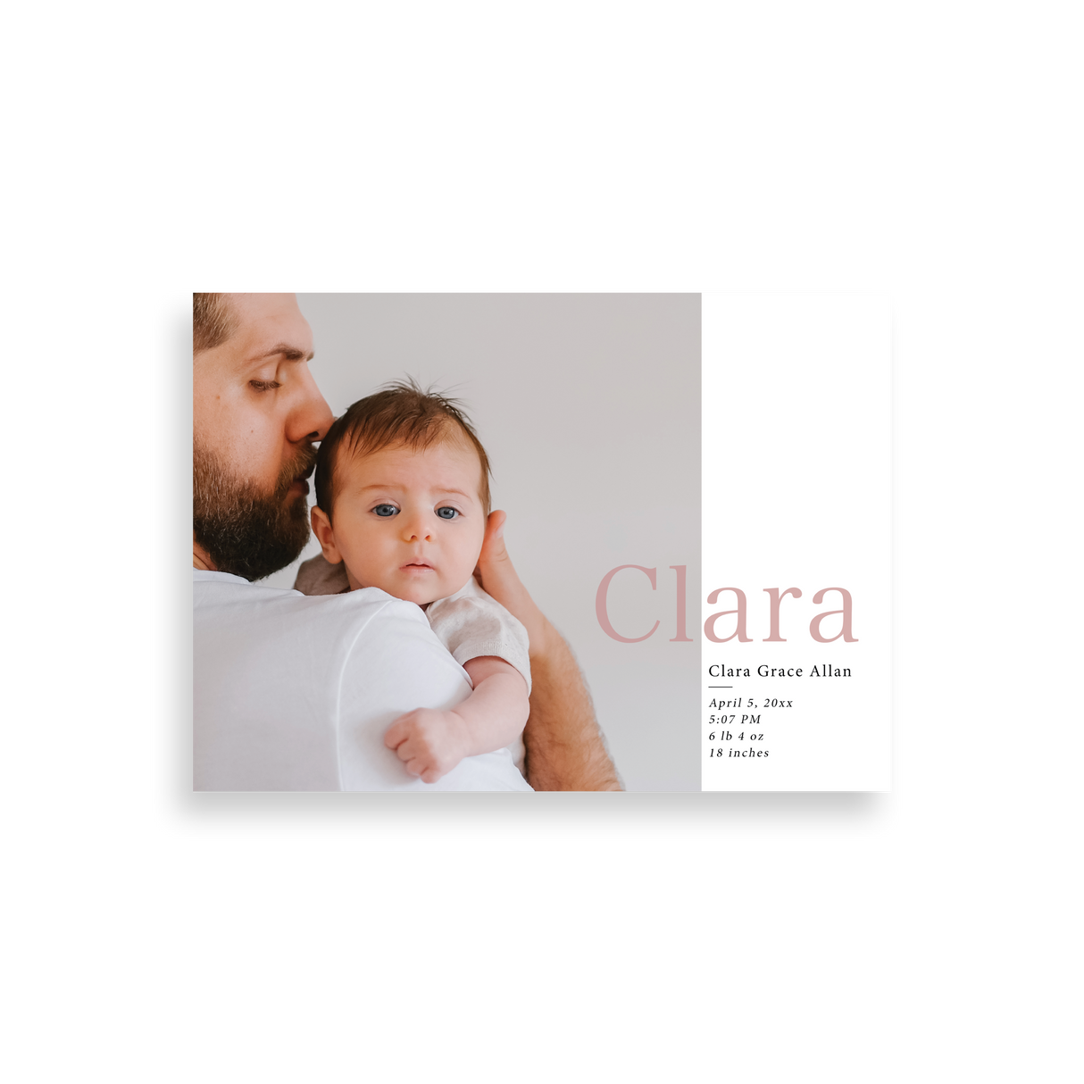 Bold Name birth announcement