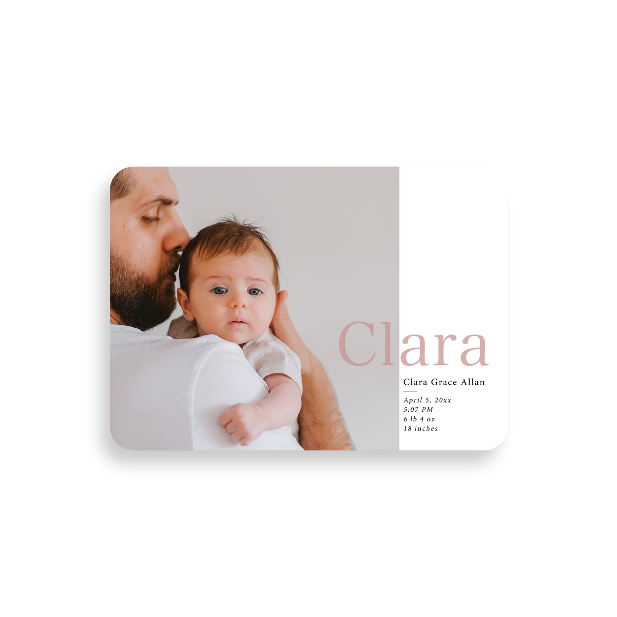 Bold Name birth announcement rounded corners