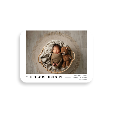 Bold Photo birth announcement rounded corners