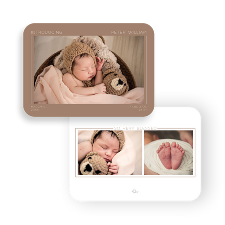 Brown Introducing birth announcement