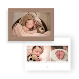 Brown Introducing birth announcement rounded corners
