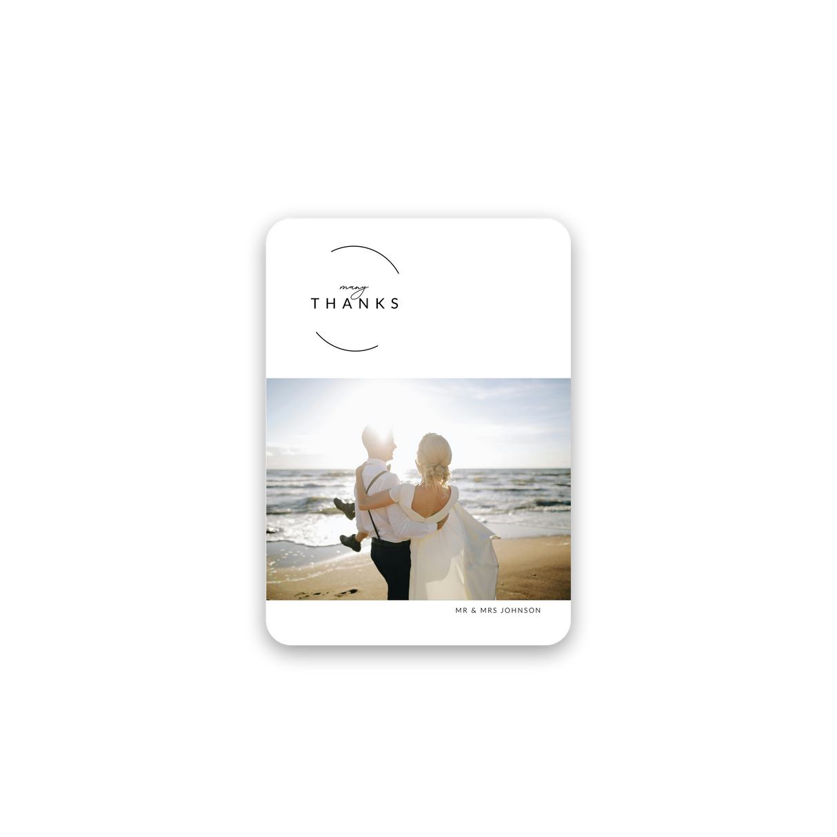 Circle Sketch Wedding Thank You Card
