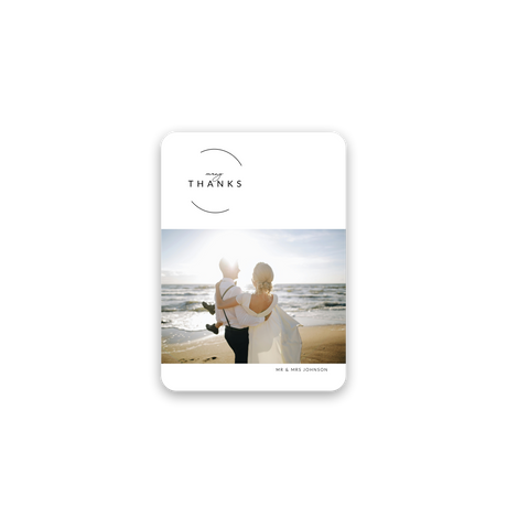 Circle Sketch Wedding Thank You Card
