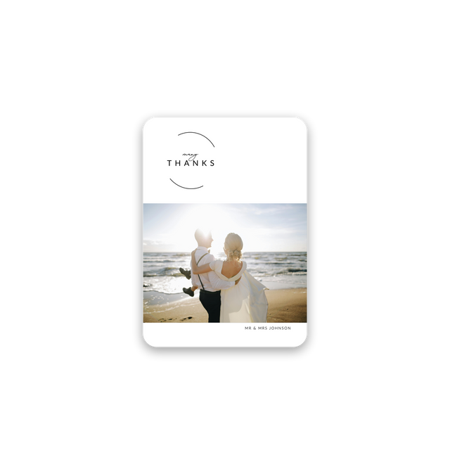 Circle Sketch Wedding Thank You Card