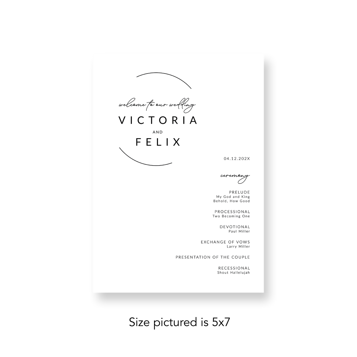 Circle Sketch wedding program