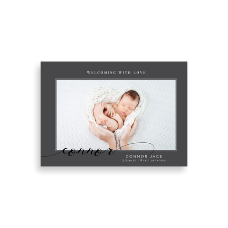 Classic Gray birth announcement