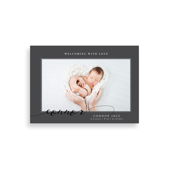 Classic Gray birth announcement