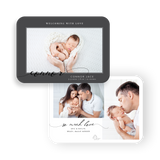 Classic Gray birth announcement rounded corners