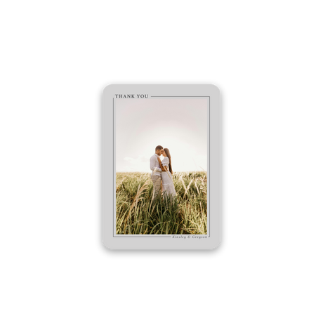 Classic Grey Wedding Thank You Card