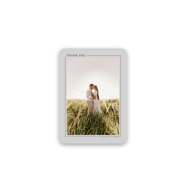 Classic Grey Wedding Thank You Card