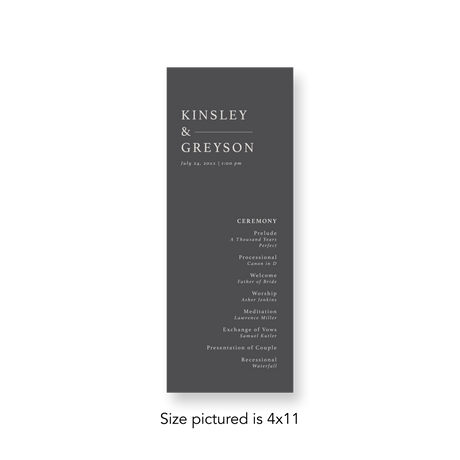 Classic Grey wedding program