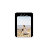 Classy Black Floral Wedding Thank You Card