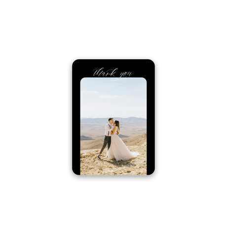Classy Black Floral Wedding Thank You Card