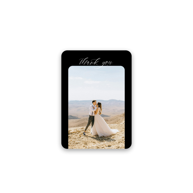 Classy Black Floral Wedding Thank You Card