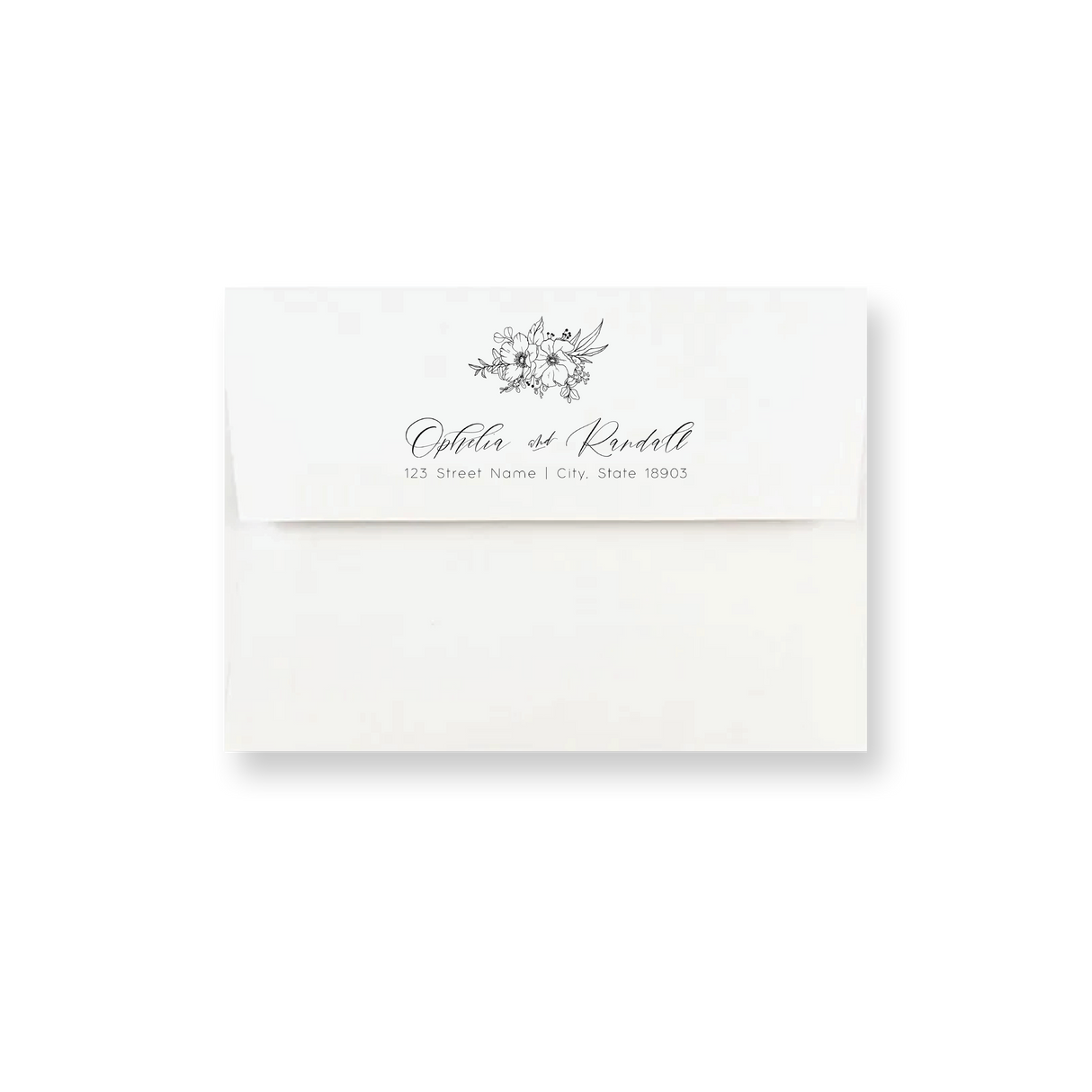 Classy Black Floral wedding envelope