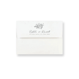 Classy Black Floral wedding envelope