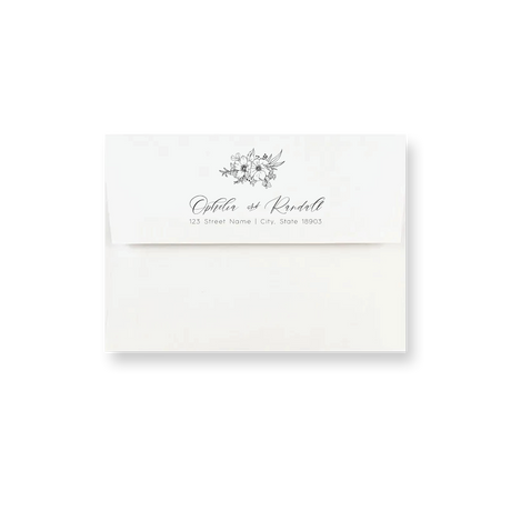Classy Black Floral wedding envelope