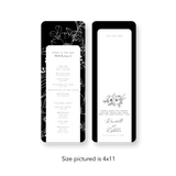 Classy Black Floral wedding program rounded corners