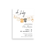 Clothesline baby shower invitation