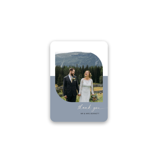 Dusty Blue Wedding Thank You Card