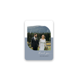 Dusty Blue Wedding Thank You Card rounded