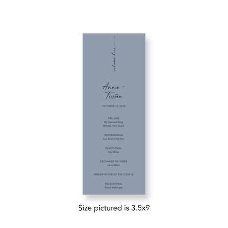 Dusty Blue wedding program