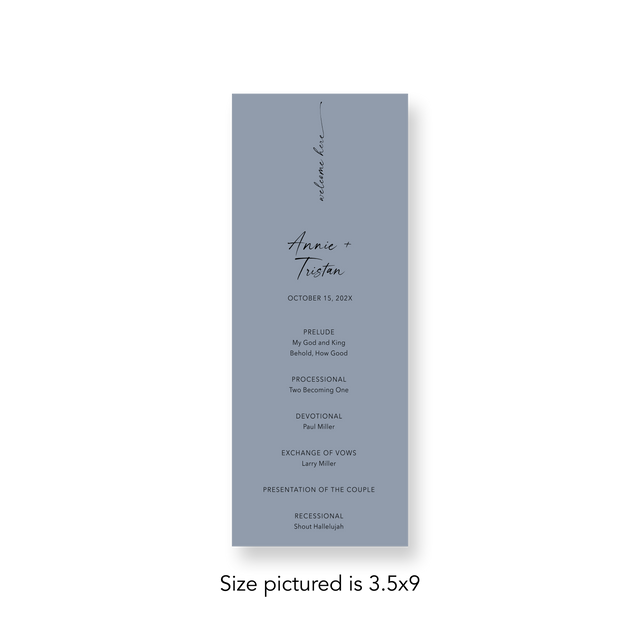 Dusty Blue wedding program