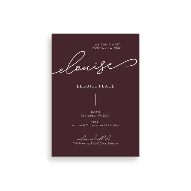 Elouise birth announcement