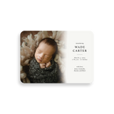 Faded Ivory birth announcement rounded corners