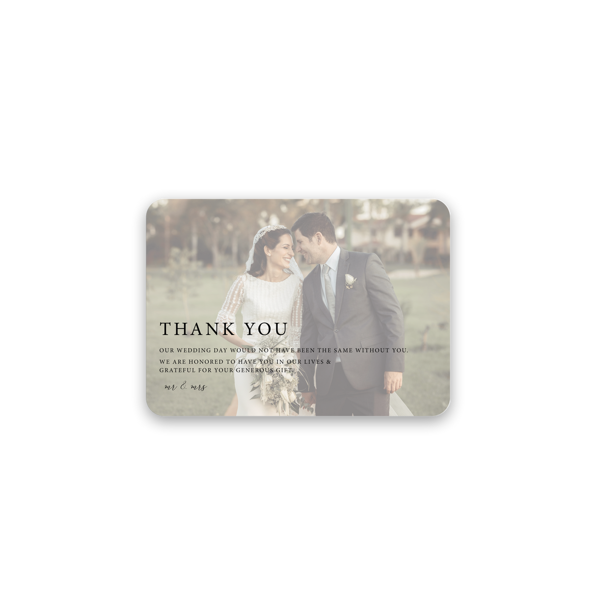 Faded Photo Wedding Thank You Card