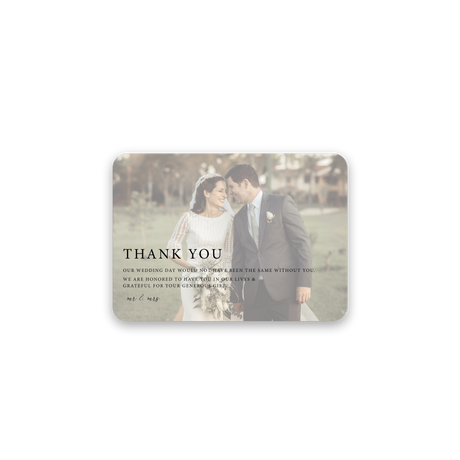 Faded Photo Wedding Thank You Card