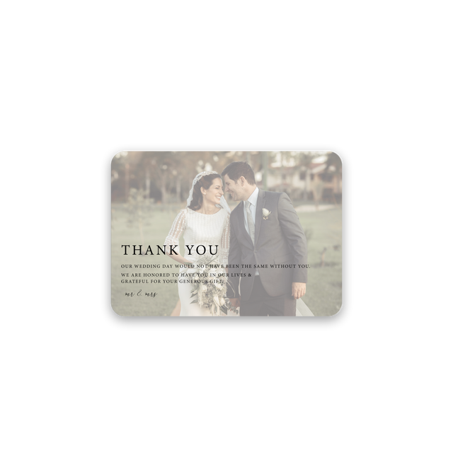 Faded Photo Wedding Thank You Card