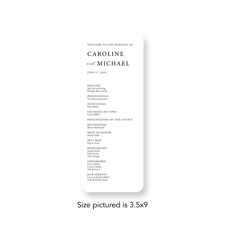Faded Photo wedding program rounded corners