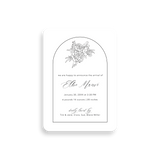 Floral Outline birth announcement rounded corners