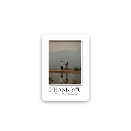 Framed White Wedding Thank You Card