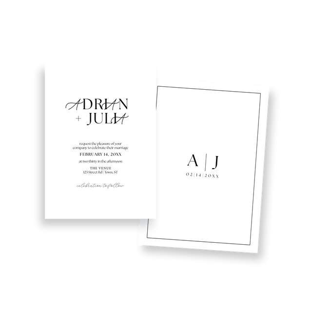 Framed White invitation