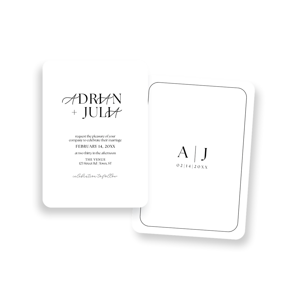 Framed White invitation rounded