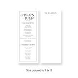 Framed White wedding program