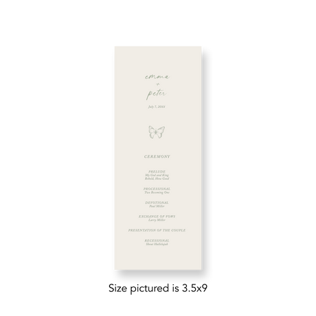French Garden wedding program