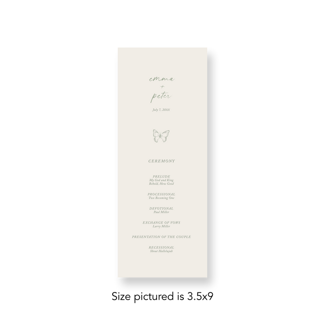 French Garden wedding program