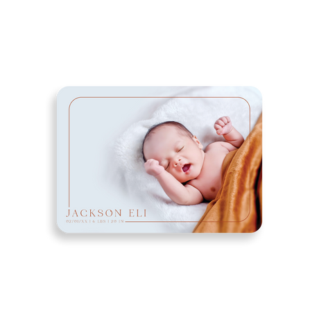 Full Photo Frame birth announcement rounded corners