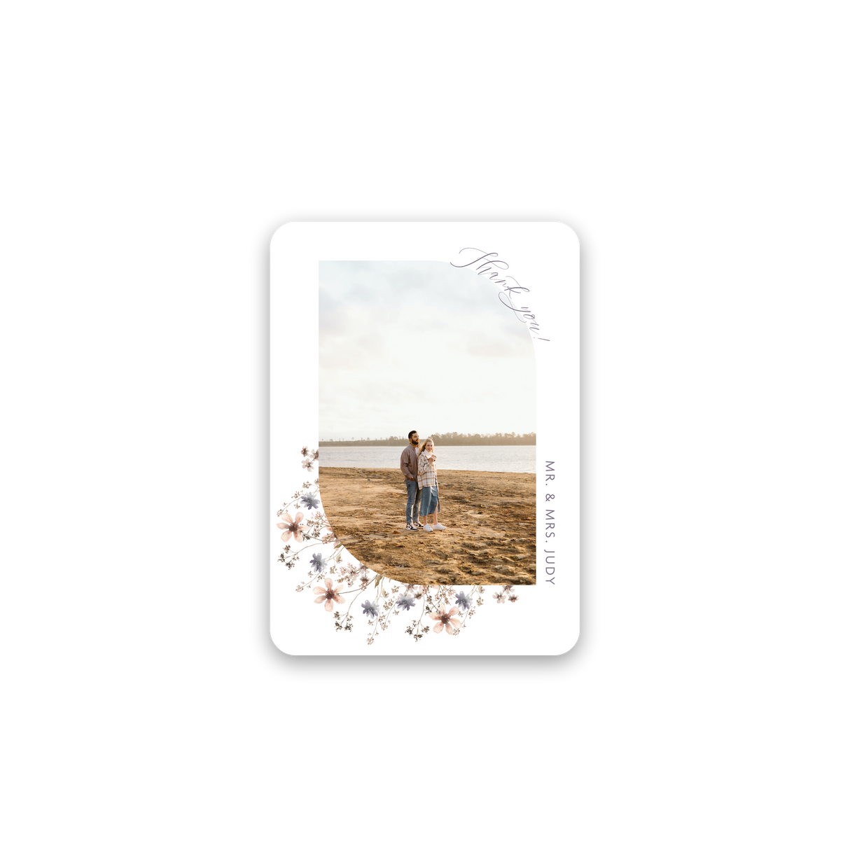Garden Party Wedding Thank You Card rounded