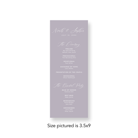 Garden Party wedding program